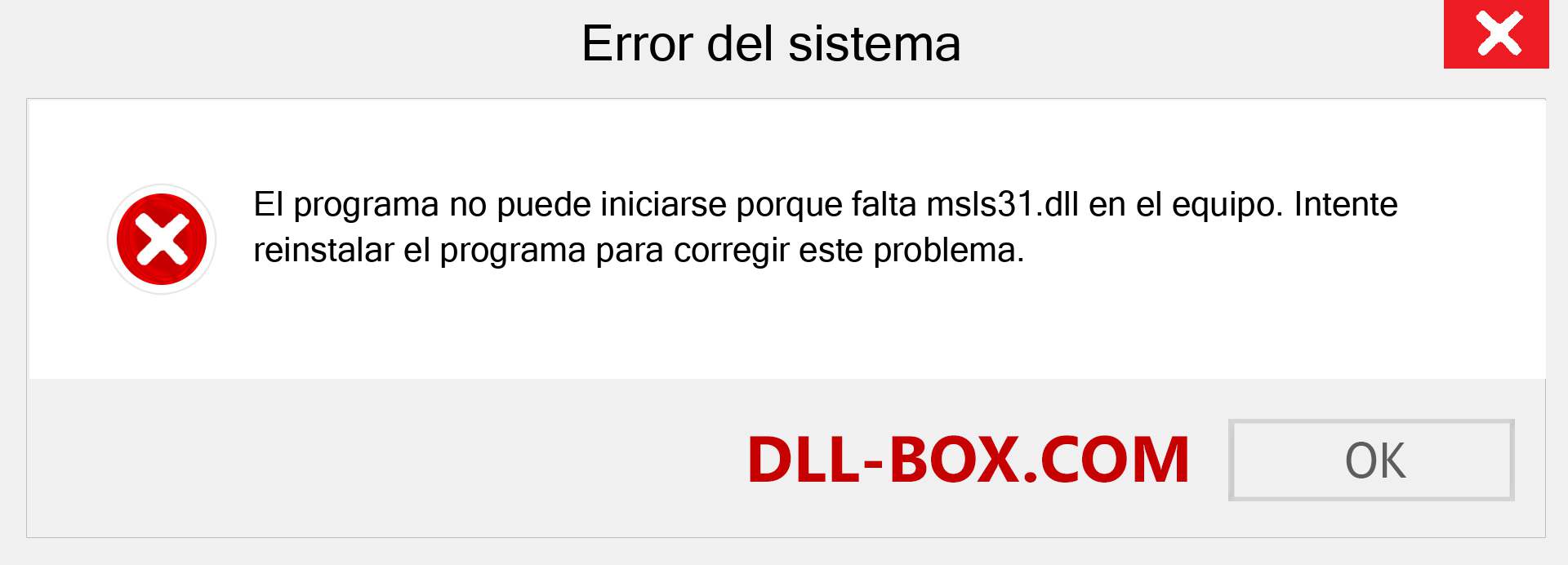 ¿Falta el archivo msls31.dll ?. Descargar para Windows 7, 8, 10 - Corregir msls31 dll Missing Error en Windows, fotos, imágenes